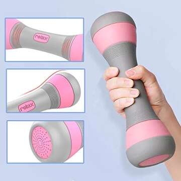 Adjustable Dumbbells Sets for Women, Dumbell Set Non-Slip Neoprene Dumbbells Free Weights Hand Weights for Exercise, 5 Weight Options from 2.2 to 4.4 lbs, Dumb Bells Workout Mancuernas