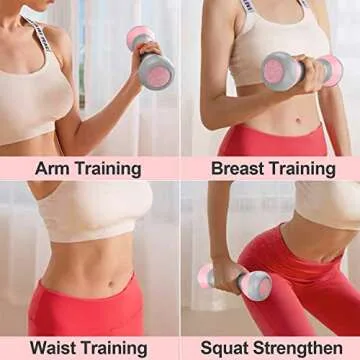 Adjustable Dumbbells Sets for Women, Dumbell Set Non-Slip Neoprene Dumbbells Free Weights Hand Weights for Exercise, 5 Weight Options from 2.2 to 4.4 lbs, Dumb Bells Workout Mancuernas
