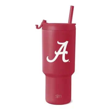 Simple Modern Officially Licensed Collegiate Alabama Crimson Tide 30 oz Tumbler with Flip Lid and St...