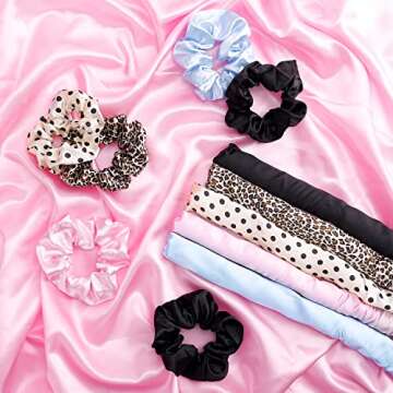 FAVIRZCE Heatless Hair Curler - Silk Curl Ribbon with 4 Hair Clip Scrunchies for Long Hair, Leopard, Hair Rollers to Sleep in Styling Tools