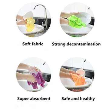 YSLON Rubber Cleaning Gloves - 2 Pairs, Multi-Purpose Cleaning Kit