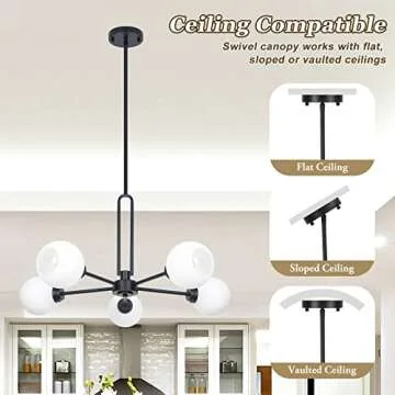Modern 5-Light Globe Chandelier for Any Room