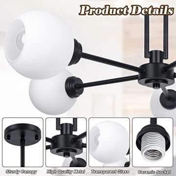 Modern 5-Light Globe Chandelier for Any Room