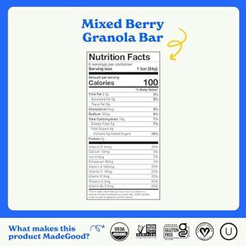 MadeGood Granola bar Mixed Berry, 5.09 oz.