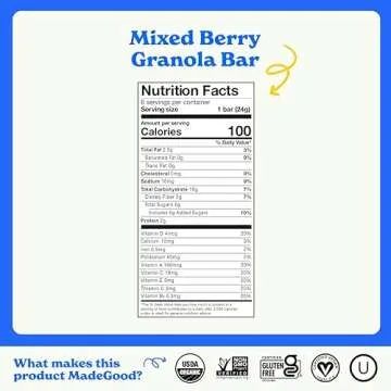 MadeGood Mixed Berry Granola Bars - Healthy & Gluten-Free