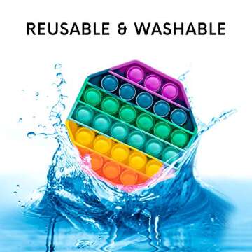 2PCS Push Pop Pop Bubble Sensory Fidget Toy, One Louder Side Push Bubbles Pop, Pop Bubble Sensory Fidget Toy, Last One Lost Stress Reliever Autism Octagon Toy Anti-Anxiety Toys Rainbow