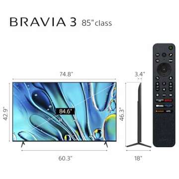 Sony 85-Inch Class 4K Ultra HD BRAVIA Smart TV - Voice Control & Gaming Features