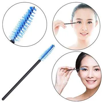 300 Pieces Disposable Eyelash Brushes with Spiral Design Multi-color Mascara Wands Portable Makeup Applicator Kit for Eyelash Extensions and Eyebrow Brush (Multi-colored-2)