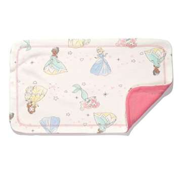 Disney Princess Zip Up Sleep N' Play Headband Burp Cloth and Blanket 4 Piece Set White/Pink 6-9 Months