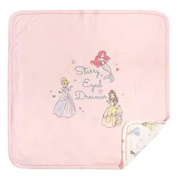 Disney Princess Zip Up Sleep N' Play Headband Burp Cloth and Blanket 4 Piece Set White/Pink 6-9 Months