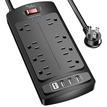 Nuetsa Surge Protector Power Strip with 8 Outlets & USB