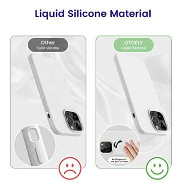 OTOFLY Designed for iPhone 14 Pro Max Case, Silicone Shockproof Slim Thin Phone Case for iPhone 14 Pro Max 6.7 inch (White)