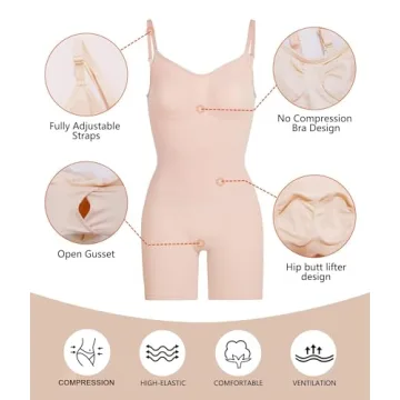 SHAPERX Women's Tummy Control Bodysuit