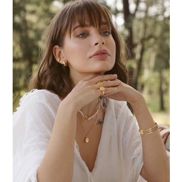 ENSKEFEN Elegant Gold Cuff Bracelet for Women Adjustable