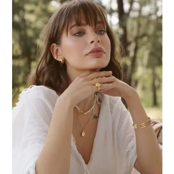 ENSKEFEN Elegant Gold Cuff Bracelet for Women Adjustable