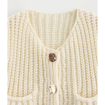 Hixiaohe Women's Trendy Crochet Sweater Vest with Pockets