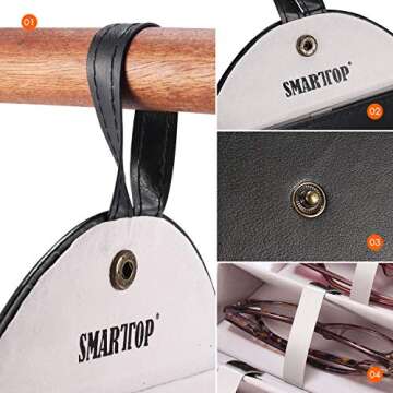 SMARTTOP Sunglasses Organizer - 5 Slot Travel Case