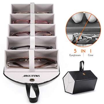 SMARTTOP Sunglasses Organizer - 5 Slot Travel Case
