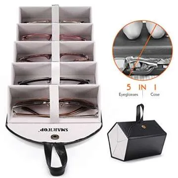 SMARTTOP Sunglasses Organizer - 5 Slot Travel Case