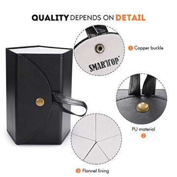 SMARTTOP Sunglasses Organizer - 5 Slot Travel Case