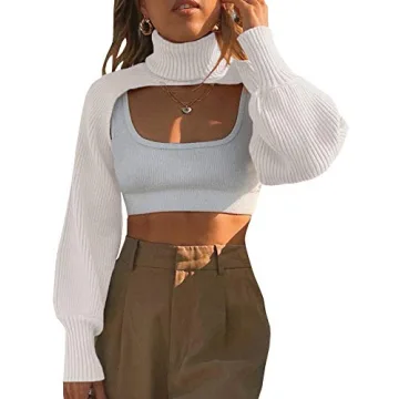 xxxiticat Women's Turtleneck Shrug Sweater Stylish & Warm