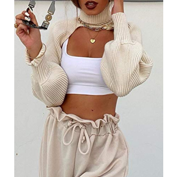 xxxiticat Women's Turtleneck Shrug Sweater Stylish & Warm