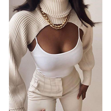 xxxiticat Women's Turtleneck Shrug Sweater Stylish & Warm