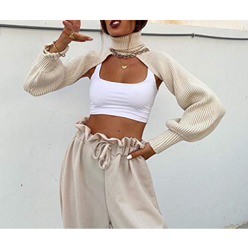 xxxiticat Women's Turtleneck Shrug Sweater Stylish & Warm