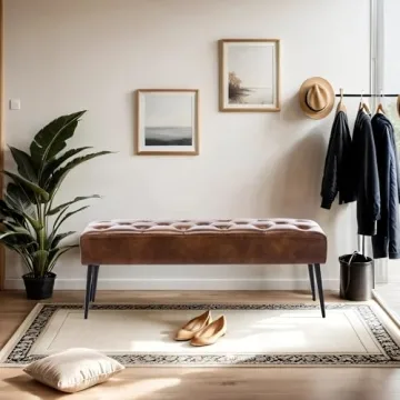 DUHOME Button-Tufted Ottoman Bench for Every Room