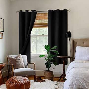 BGment Thermal Insulated 100% Blackout Curtains for Bedroom - 2 Panels Set 42 x 63 Inch