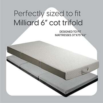 Fitted Sheet for The Milliard 6" Trifold Mattress - Super Soft Grey Sheet (Cot Size)