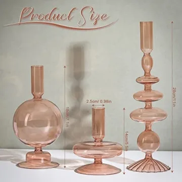 Rtteri Elegant Glass Candlestick Holders for Home Decor