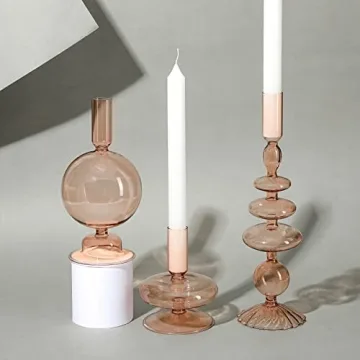 Rtteri Elegant Glass Candlestick Holders for Home Decor
