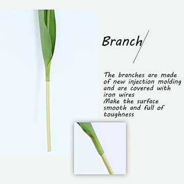 Bvatfdh 10 Pcs Tulips Artificial Fake Flowers, Pu Real Touch Flowers for Spring Decorations Home, Bulk Faux Vase Party Office Wedding Bouquets Centerpieces Table & Mothers Gift-Pink Multi Color Rose