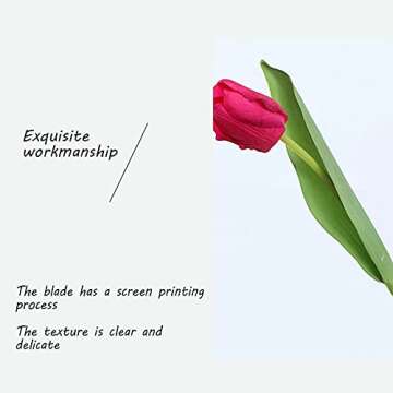 Bvatfdh 10 Pcs Tulips Artificial Fake Flowers, Pu Real Touch Flowers for Spring Decorations Home, Bulk Faux Vase Party Office Wedding Bouquets Centerpieces Table & Mothers Gift-Pink Multi Color Rose