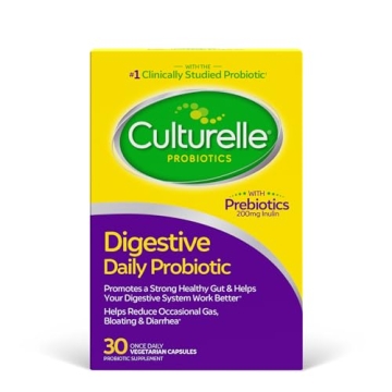 Culturelle Daily Probiotic Capsules For Men & Women, Most Clinically Studied Probiotic Strain, Diges...