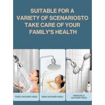 Cobbe HD HEAVY DUTY High Output Shower Filter – 99% REMOVAL Shower Head Filter for Hard Water, Heavy Metals, Chlorine and Harmful Substance, Improve your skin and hair - Chrome