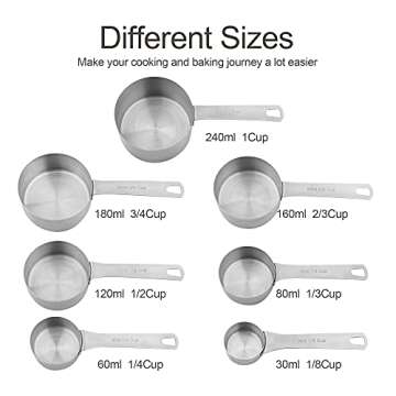 Smithcraft Measuring Cups Set of 8, Stainless Steel with Precision
