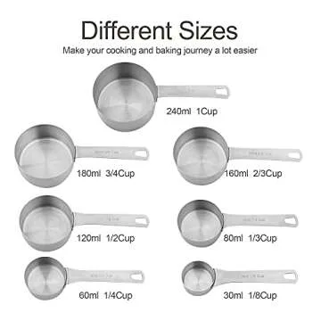Smithcraft Measuring Cups Set of 8, Stainless Steel with Precision