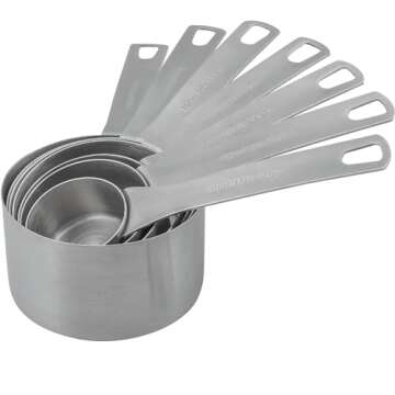 Smithcraft Measuring Cups Set of 8, Stainless Steel with Precision
