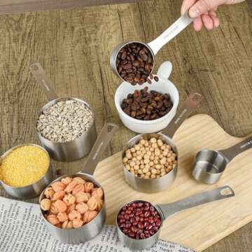 Smithcraft Measuring Cups Set of 8, Stainless Steel with Precision