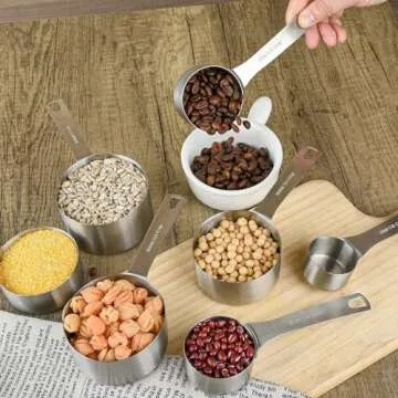 Smithcraft Measuring Cups Set of 8, Stainless Steel with Precision