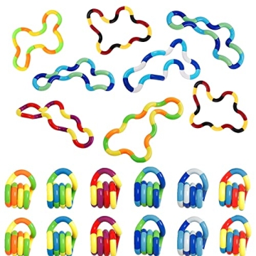 20 PCS Multicolored Quiet Fidgets Toys for Unique Fidget Experience, Anti Anxiety Sensory Toys Combi...