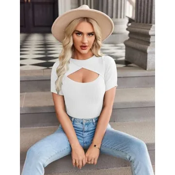 Zeagoo Women's Slim Fit Short Sleeve Tee Summer Fashion