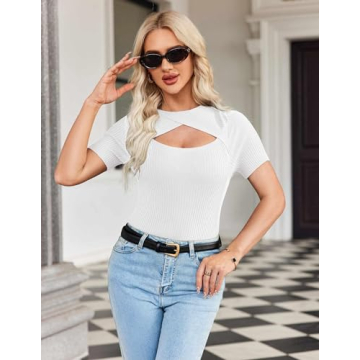 Zeagoo Women's Slim Fit Short Sleeve Tee Summer Fashion