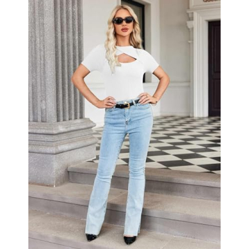 Zeagoo Women's Slim Fit Short Sleeve Tee Summer Fashion