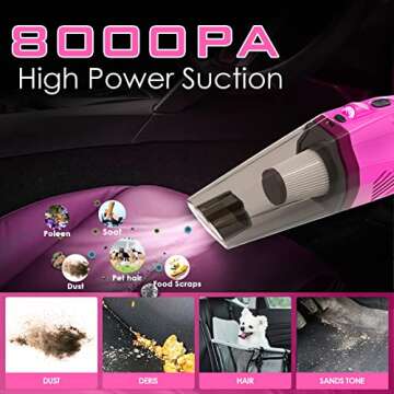 CALBEAU Car Interior Detailing Kit with Car Vacuum Cordless Rechargeable, 8000 PA Suction Portable V...