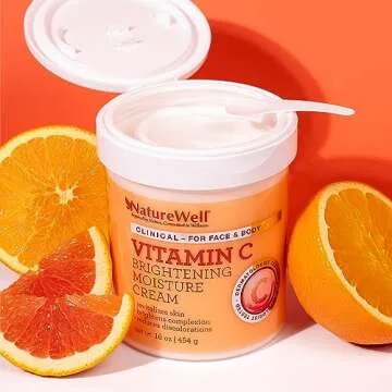 NATURE WELL Clinical Vitamin C Brightening Moisture Cream for Face & Body, Anti-Aging Skincare, Firm...