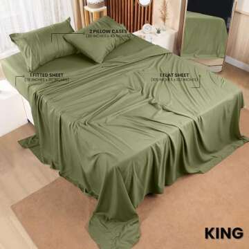 Utopia Bedding King Bed Sheets Set - 4 Piece Luxury Microfiber