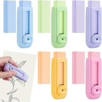 Cute Sliding Retractable Pencil Erasers 10 Pack
